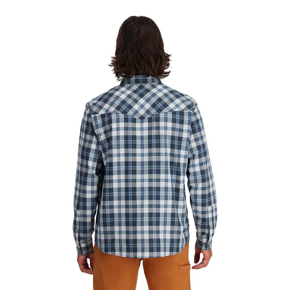 Simms Brackett Long Sleeve Shirt Men's in Backcountry Blue Plaid